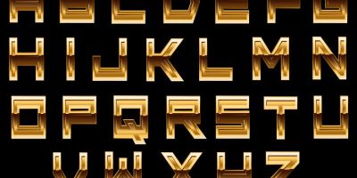 fontes de letras douradas